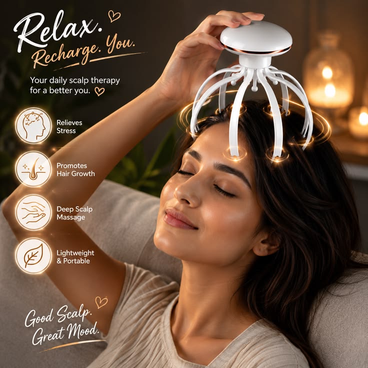 Relaxing jellyfish Scalp Massager & Head Scratching Tool